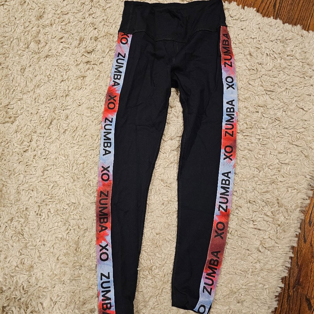 Zumba XO Black Leggings with Trim Size M